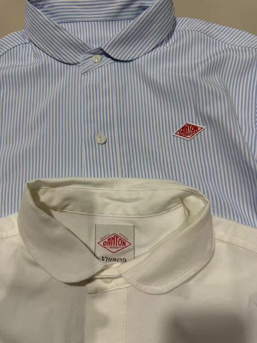 F031688简约日系甜美娃娃领纯色条纹套头短袖衬衣衬衫 商品图7