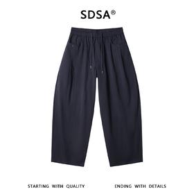 SDSA男装2026新款高贵轻奢美式纯色抽绳束腰阔腿休闲裤百搭时尚