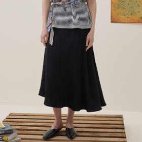 谜底斜裁半裙2026年夏季新品下摆喷色复古艺术中长裙女262MB0624