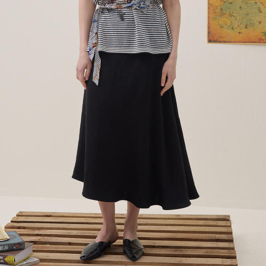 谜底斜裁半裙2026年夏季新品下摆喷色复古艺术中长裙女262MB0624 商品图0