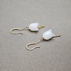 新疆和田玉且末料羊脂玉18K镶嵌风铃花包金耳环 312-7 商品缩略图1
