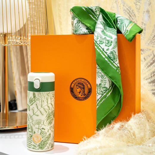 罗莱悦礼-巴黎花园系列-弹跳保温杯/丝巾 商品图1