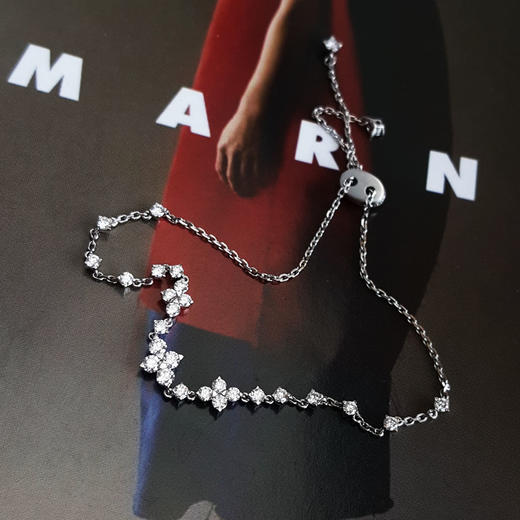 周大福AU750白金简约时尚0.943克拉群镶钻石手链11CM（长度可调节）040326NJT07 商品图2