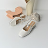 经典鲨2026年夏专柜新品时尚方头后空中粗跟水钻单鞋凉鞋女KW127-629031 商品缩略图2