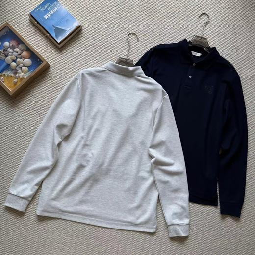 F031610春季新款休闲商务百搭通勤纯棉翻领长袖POLO上衣 商品图1