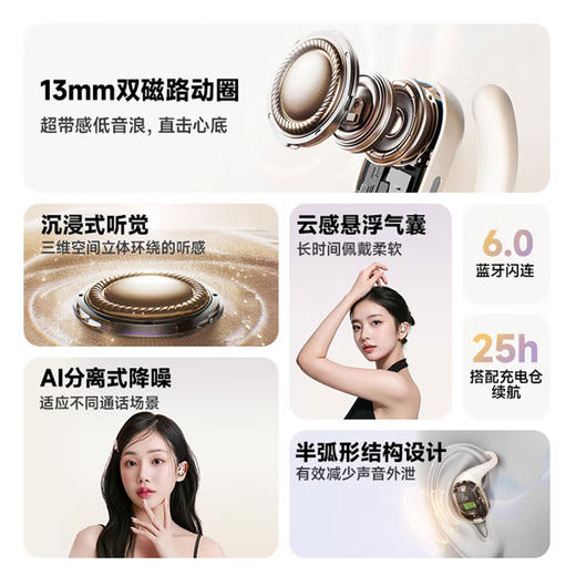 飞利浦（PHILIPS）真无线蓝牙耳机挂耳开放式骨传导概念耳机跑步运动长续航音乐通话降噪适用苹果华为小米TAQ2220 商品图3