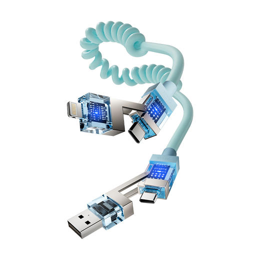 【智能闪充】倍魔240w四合一香芯弹簧快充线适用于苹果16华为安卓数码配件 商品图4