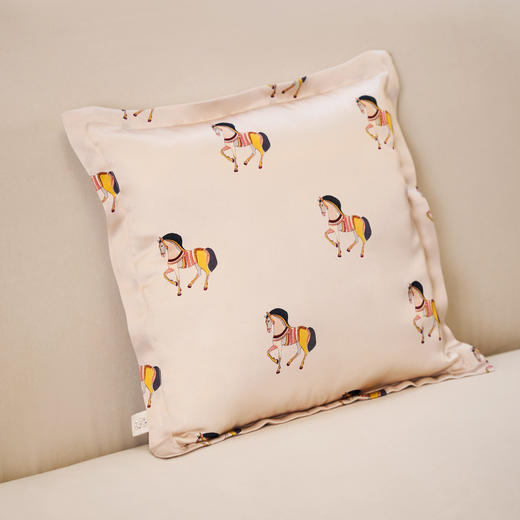 Solo seta22姆米真丝抱枕30*30CM马年限定印花枕头新年送礼礼物 商品图1