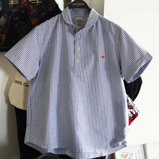 F031688简约日系甜美娃娃领纯色条纹套头短袖衬衣衬衫 商品图13