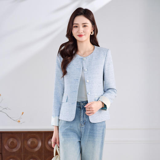 「自」全新升级【铂金会员183/天猫239/差价56】(21745)洛诗琳气质小香风外套女2026新款高级感新中式轻国风西服 商品图1