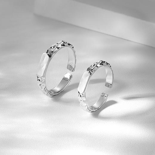 【可投影小王子与玫瑰】卡蒂罗KADER 光影玫瑰情侣对戒 925银原创设计简约大方纹理感素圈可调节一对 甜蜜饰爱 商品图5