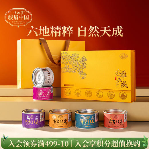 正山堂骏眉中国 六雅天成礼盒装 特级红茶正宗茶叶年货送礼长辈180g 商品图0