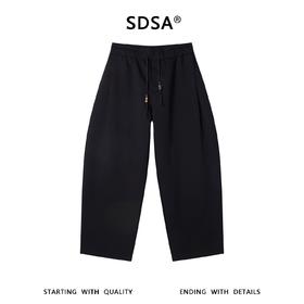 SDSA男装2026新款高贵轻奢韩版纯色珠抽绳阔腿休闲裤通勤百搭裤子