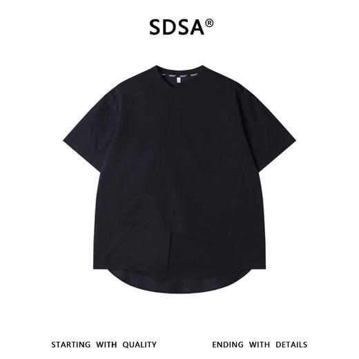 SDSA男装2026新款高贵轻奢简约时尚不规则设计短袖T恤百搭显瘦 商品图0