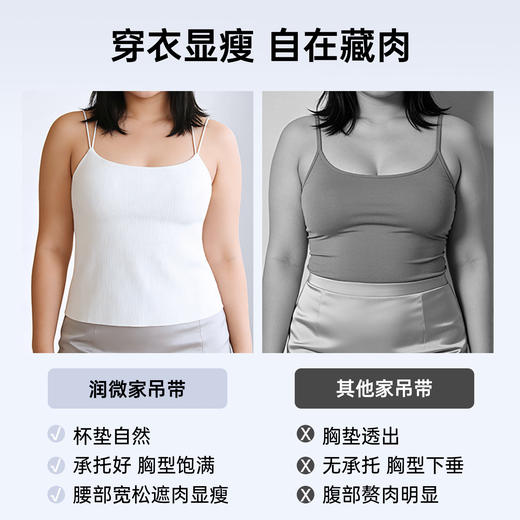C2-润微吊带背心女带胸垫免穿文胸一体式美背外穿打底内搭上衣新款  背影成诗 商品图4