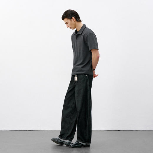 714street索罗娜抗皱耐磨休闲老钱POLO衫男2026夏季半开领翻领T恤 商品图3