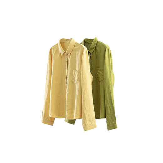 特绽放271朵/入蓝系列·纯苎麻显瘦正肩长袖衬衫克莱因蓝防晒上衣 商品图4