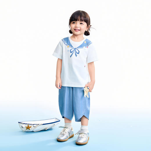 【实体店同款】女童圆领短袖上衣夏季新款安奈儿童装XG621201 商品图3