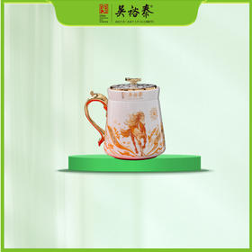 瓷质马启鸿运生肖三件杯
