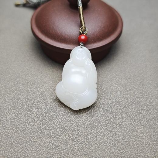 新疆和田玉且末料羊脂玉立体小佛公 312-10 商品图0