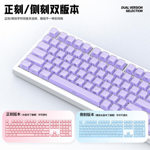 【光滑透亮❗双色注塑】水晶果冻魔浪键帽双色侧刻PBT水晶双层流纹键帽OE M高度136小全套。xa 商品图2