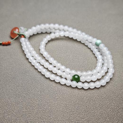 和田玉青海料羊脂玉精美绕手三圈小米珠手链 312-20 商品图3