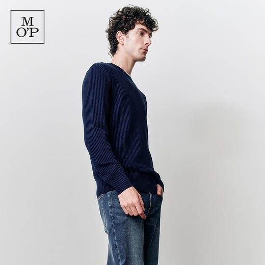 [托尼克罗斯同款]Marc O'Polo25春秋新款坑条毛衫纯色简约毛衣男 商品图3