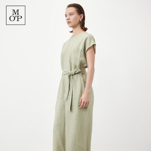 Marc O'Polo夏季新款好看天然亚麻设计感系腰带时尚无袖连体裤女 商品图2