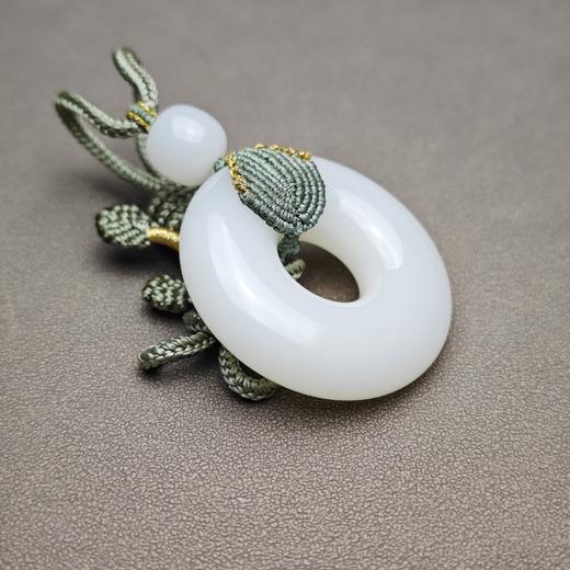 新疆和田玉且末料羊脂玉饱满平安环毛衣链 312-13 商品图5