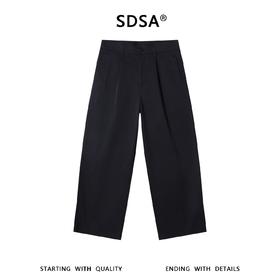 SDSA男装2026新款高贵轻奢时尚简约纯色褶皱直筒休闲裤百搭宽松