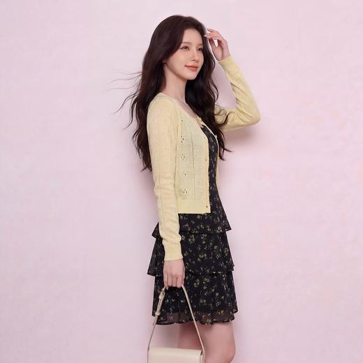 奢姿大码女装2026夏季减龄碎花蛋糕裙两件套胖妹妹镂空时尚套装9962965168AB 商品图2