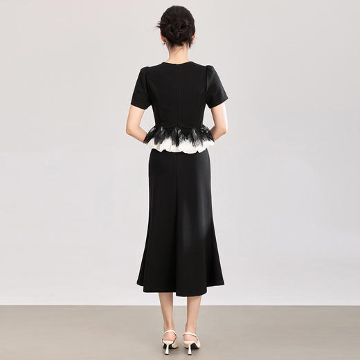 「高货wl」全新升级【铂金会员339/天猫459/差价120】(10205)洛诗琳法式名媛镶钻假两件连衣裙2026新款修身显瘦包臀裙 商品图1