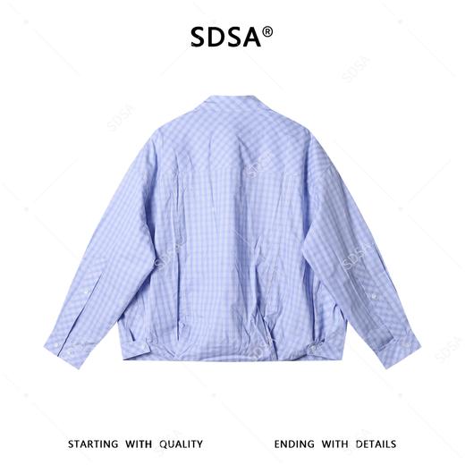 SDSA男装2026新款高贵轻奢时尚简约撞色格子长袖衬衫百搭宽松衬衣 商品图0