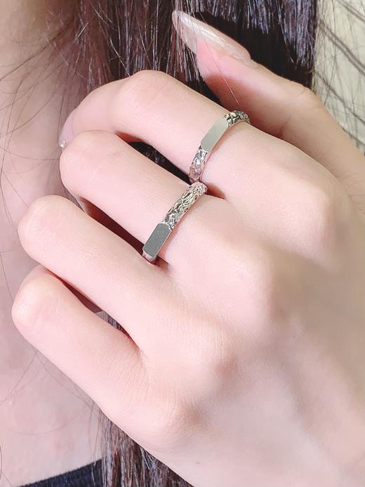 【可投影小王子与玫瑰】卡蒂罗KADER 光影玫瑰情侣对戒 925银原创设计简约大方纹理感素圈可调节一对 甜蜜饰爱 商品图11