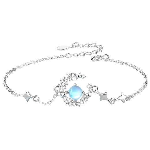 卡蒂罗KADER 满天星手链 925银梦幻浪漫月亮星星甜美百搭轻奢精致优雅设计可调节拼接链 怦然心动百搭高级感 商品图0