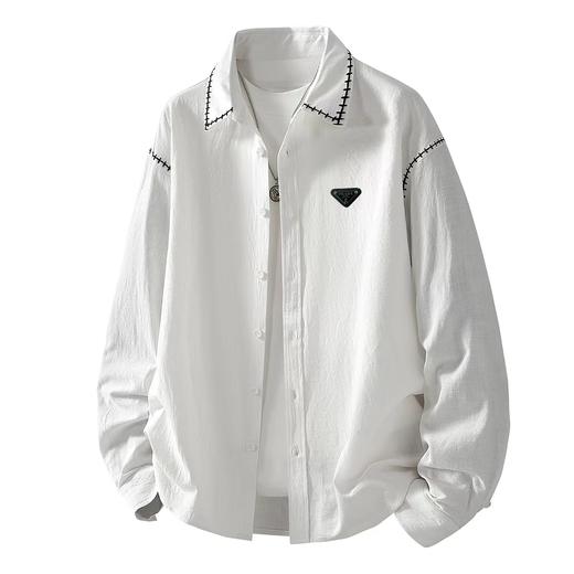 F031624春季新款宽松休闲日常百搭不挑人立体剪裁衬衫外套 商品图0