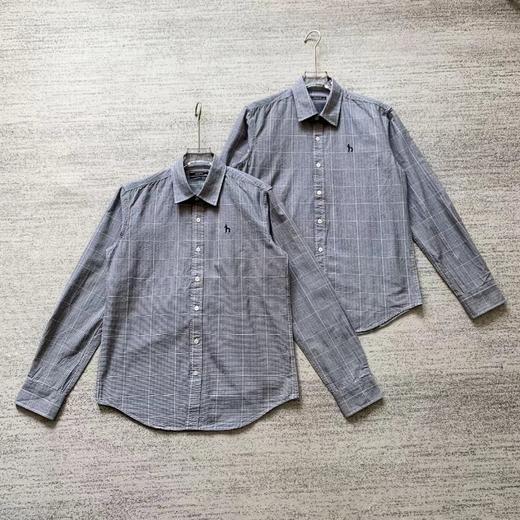 F031653男士长袖衬衫上衣春秋季新款舒适休闲格子衬衣外套 商品图0