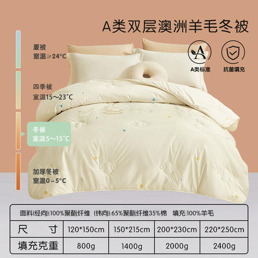 罗莱儿童 KIDS XS A类双层澳洲羊毛冬被 商品图4