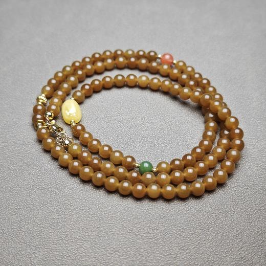 新疆和田玉且末料金沙糖精美6mm108念珠 312-21 商品图4