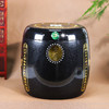 天然玉石骨灰坛黑色彩绘阿弥陀佛骨灰桶骨灰坛22.5*23cm 商品缩略图1