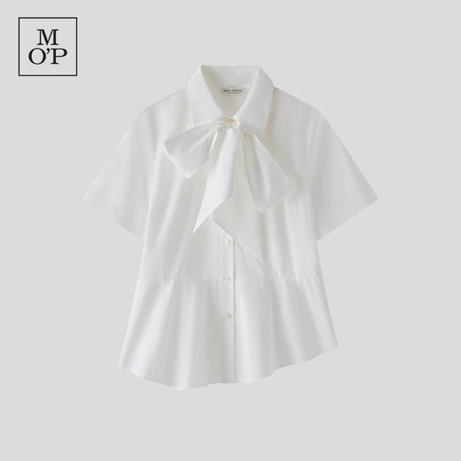 Marc O'Polo/MOP夏季新款好看白色时尚设计裁剪法式女士短袖衬衫 商品图4