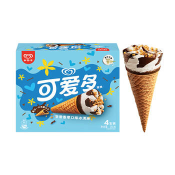 可爱多【曾舜晞推荐】甜筒香草口味冰淇淋 雪糕 冰激凌 甜筒 67g*4支 商品图5