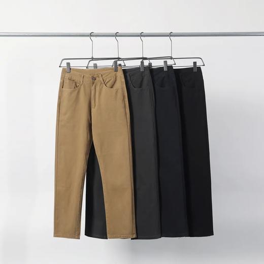 F031645秋季弹力透气修身小直筒水洗复古纯色男士休闲长裤 商品图0