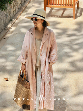 Petit Schan小闪 CLO#1077 The Oriental Matisse 东方马蒂斯   纯亚麻成衣染色长款风衣外套