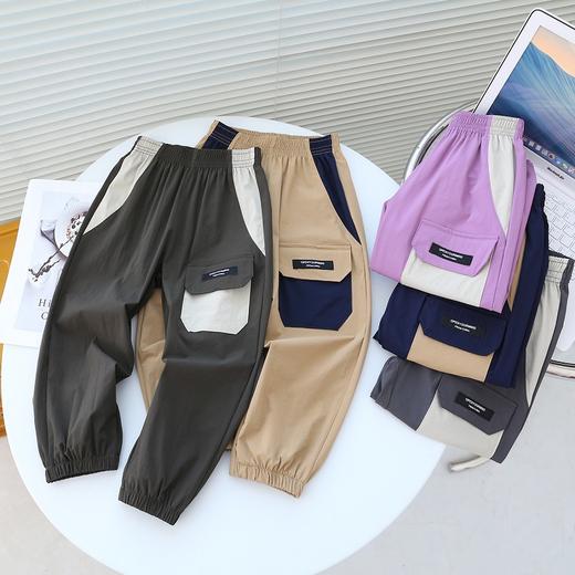 【特价清仓，抢完下架】【吸湿速干，四面弹力】春夏款儿童工装裤束腿裤运动裤子男童女童长裤中大童速干工装裤 商品图5