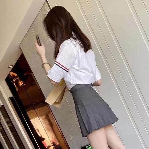 F0316119夏季牛津纺面料手臂四道杠撞色短袖衬衫上衣 商品图6