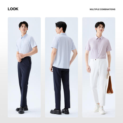 【无缝领/条纹衬衫】柒牌男装2026夏季新品含莱赛尔商务短袖衬衫 130A70350 商品图2