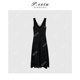 03-3潘依绣丁丁宠粉重工亮片气质连衣裙Q9512