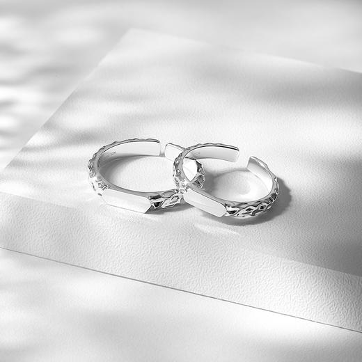 【可投影小王子与玫瑰】卡蒂罗KADER 光影玫瑰情侣对戒 925银原创设计简约大方纹理感素圈可调节一对 甜蜜饰爱 商品图6