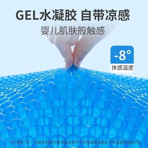 【物理降温❗久坐不累】果冻蜂窝凝胶坐垫硅胶冰垫椅子垫办公室久坐座垫夏季汽车凉垫屁垫。rh 商品图3